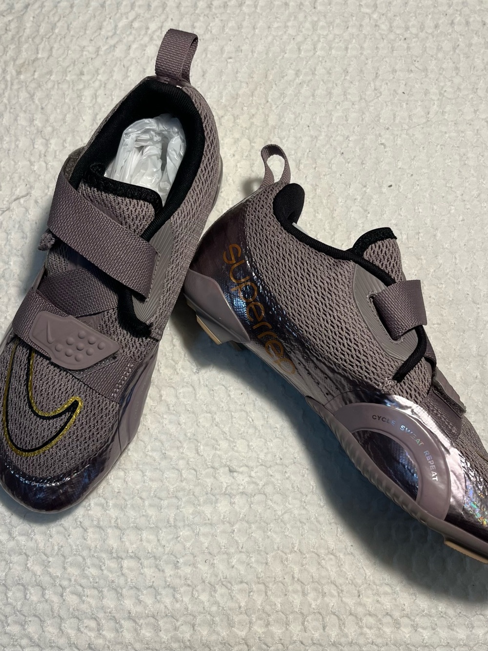 Nike Women's Cycle Shoes Purple with Metallic Accents